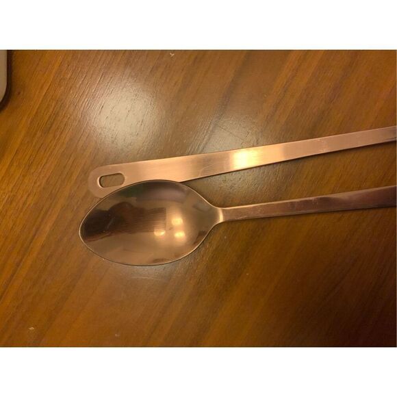 Crate & Barrel Rose Gold Serving Spoons - Picture 3 of 4